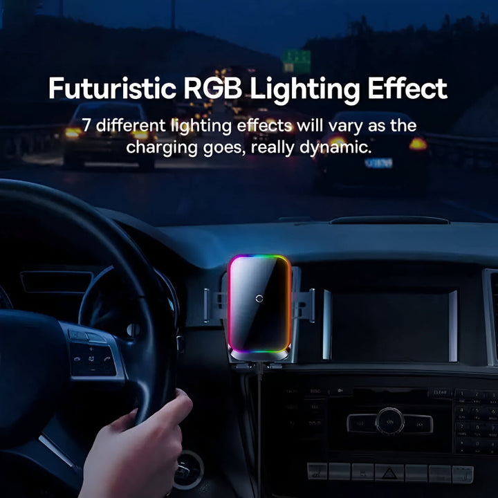 Infrared RGB Wireless Car Charger and Phone Holder