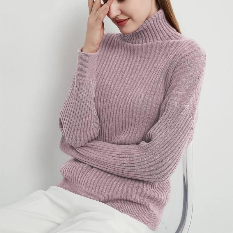 Autumn Winter Elegant Turtleneck Pullover Sweater