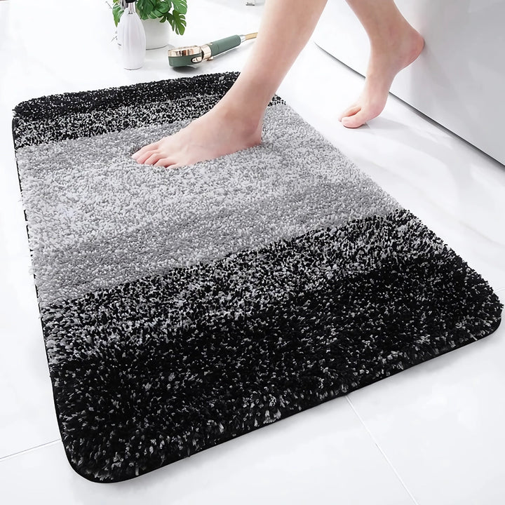 Luxury Microfiber Absorbent Bath Mat - Non-Slip Plush Bathroom Rug