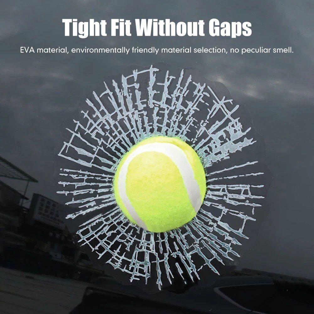 3D Smash Effect Tennis Ball Decal – Car Window Sticker