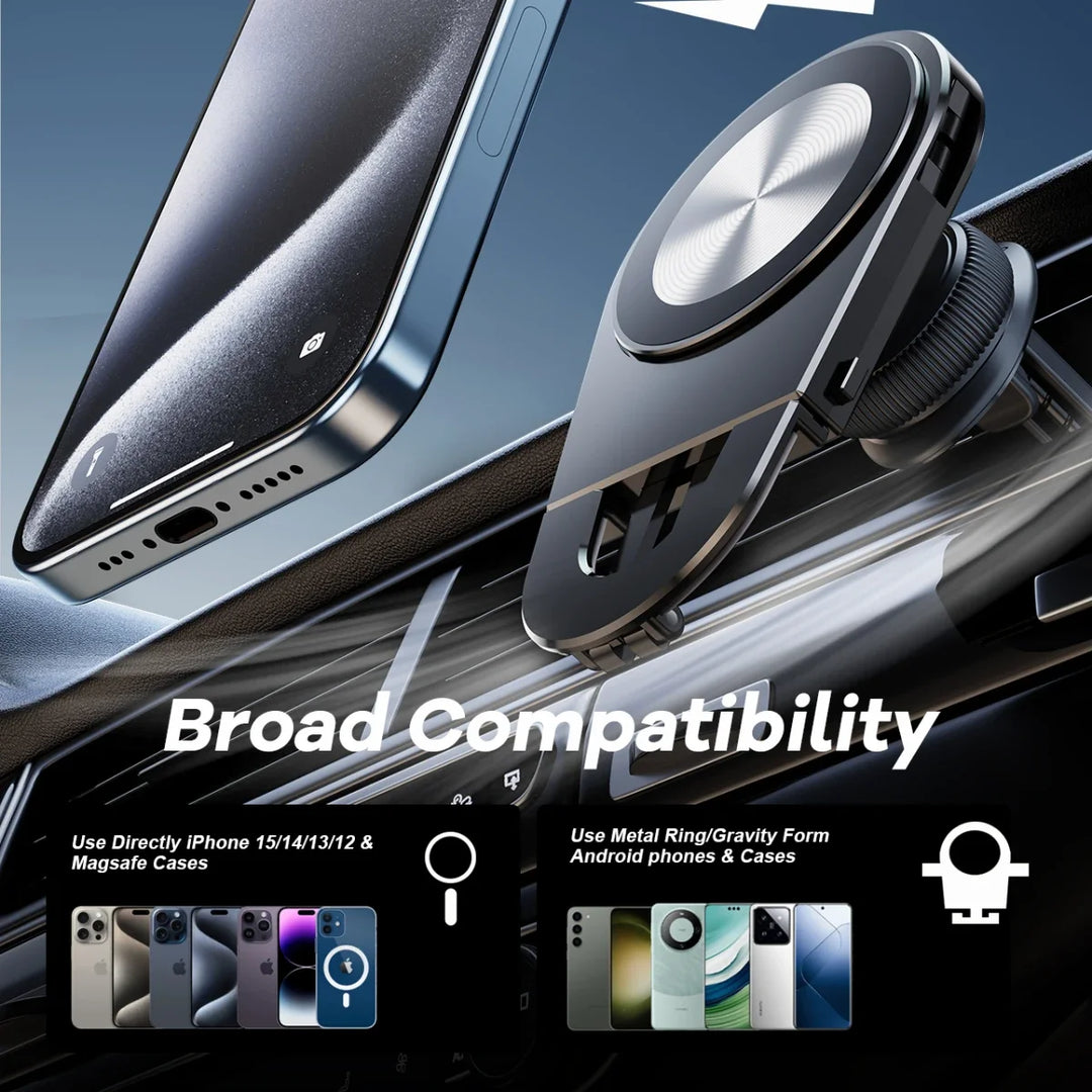 Aluminum Magnetic Car Phone Holder with Air Vent Clip