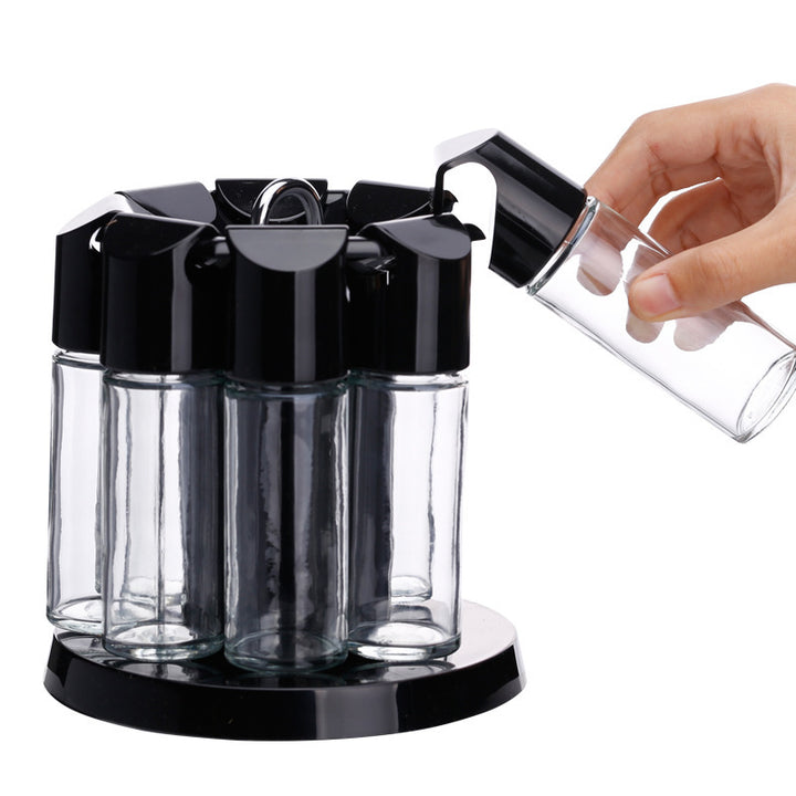 Revolving seasoning rack bottle set