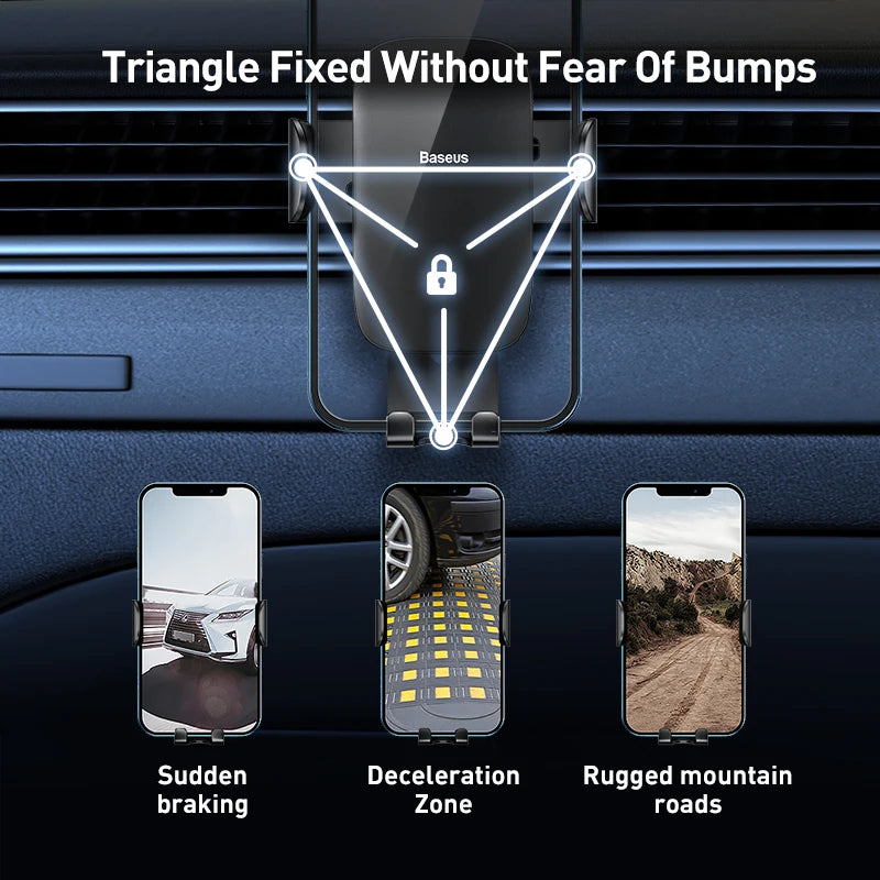 Metal Gravity Car Phone Holder for Air Vent, 4.7"-6.5" Phones