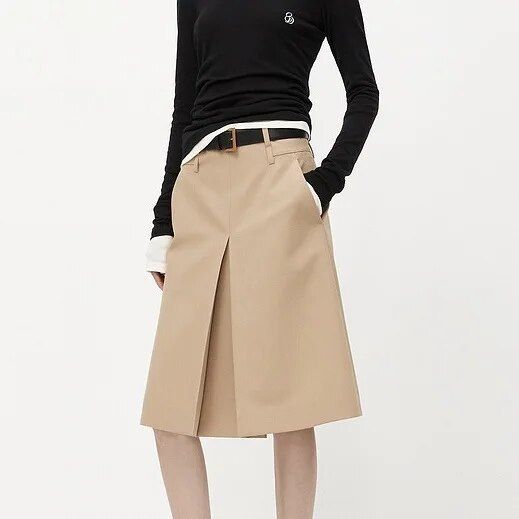 Slit Hems Midi Skirt