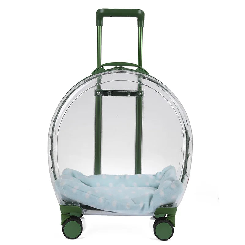 Transparent & Translucent Pet Trolley Backpack for Cats & Small Dogs