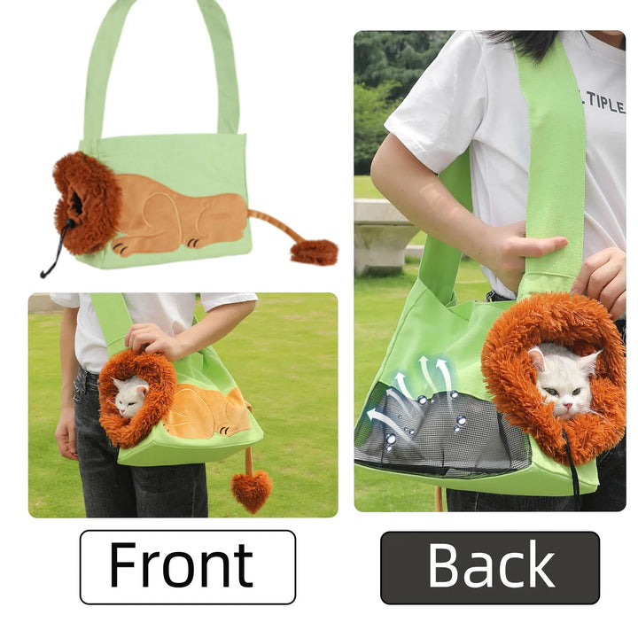 Lion-Shaped Cat & Dog Carrier Bag