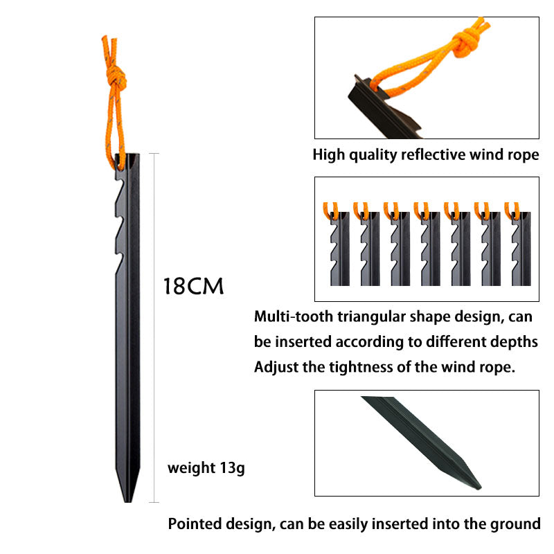 12-Pack Heavy Duty 7-Inch Aluminum Tent Stakes