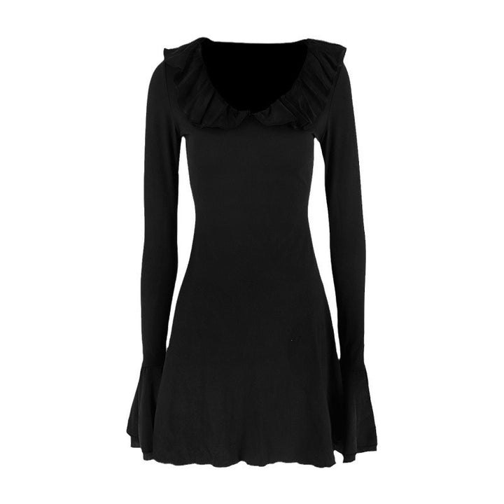 Slimming Flared Long Sleeve A- Line Dress