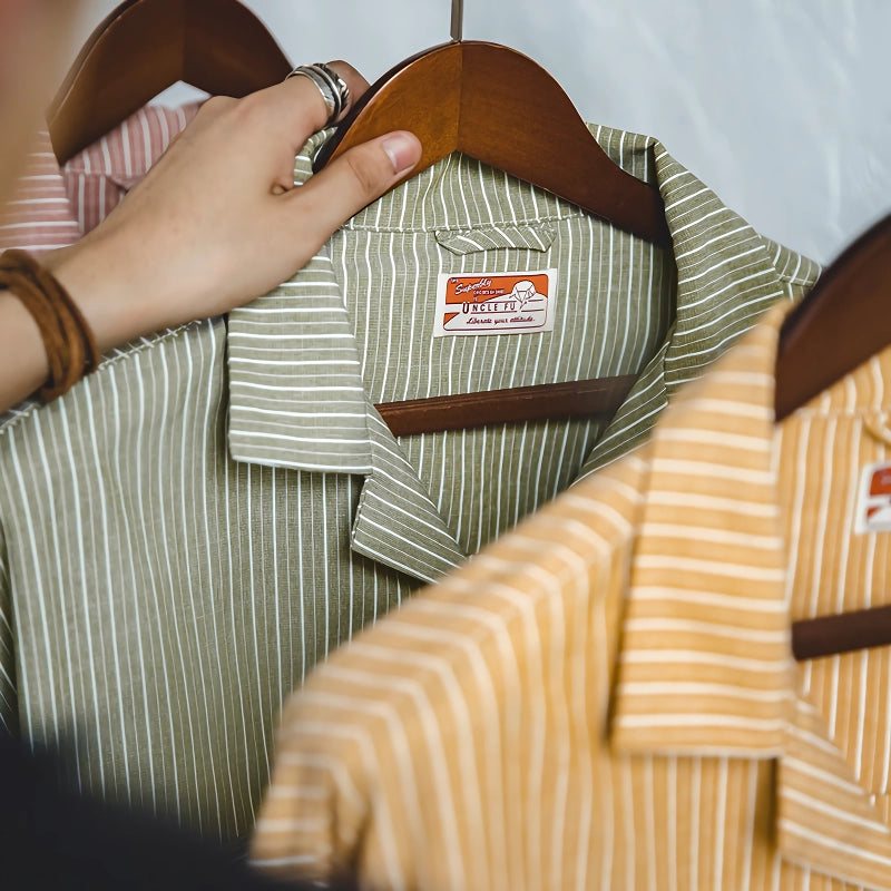 Striped Cuban Collar Shirt