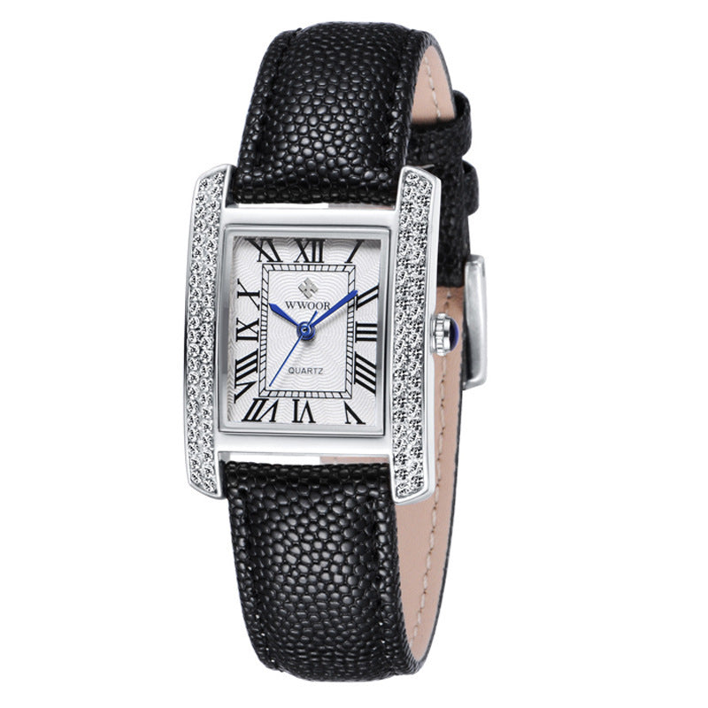 Leather belt ladies watch