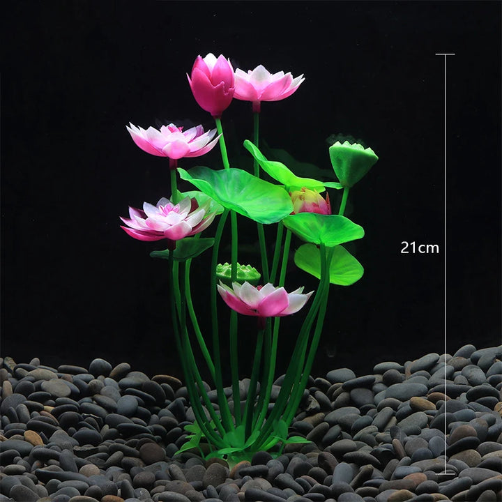 Aquarium Artificial Lotus Plant Decoration