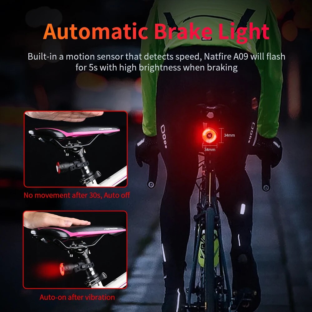 Smart Auto Brake Sensing Bicycle Tail Light