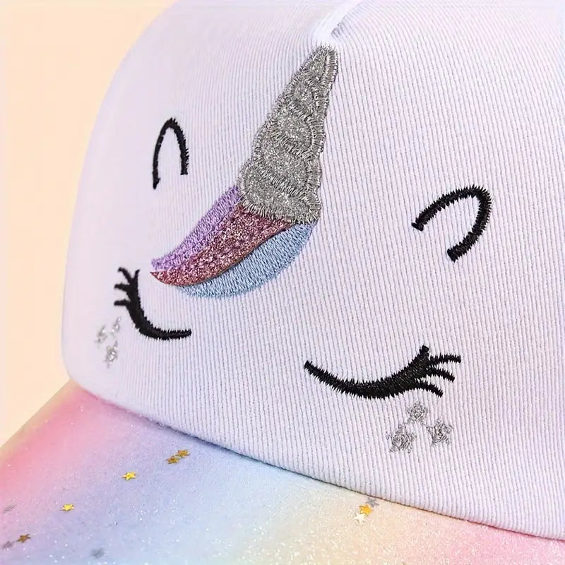 Unicorn Embroidered Snapback Cap for Kids