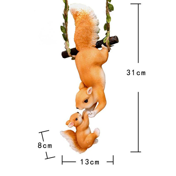 Outdoor Climbing Squirrel Figurine