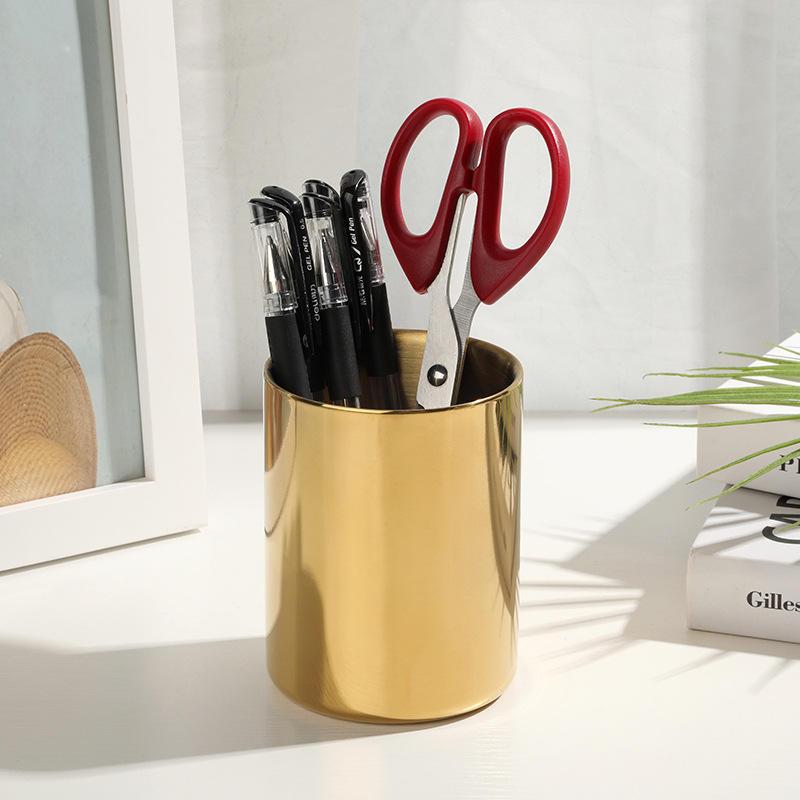 Gold Stainless Steel Pen Holder