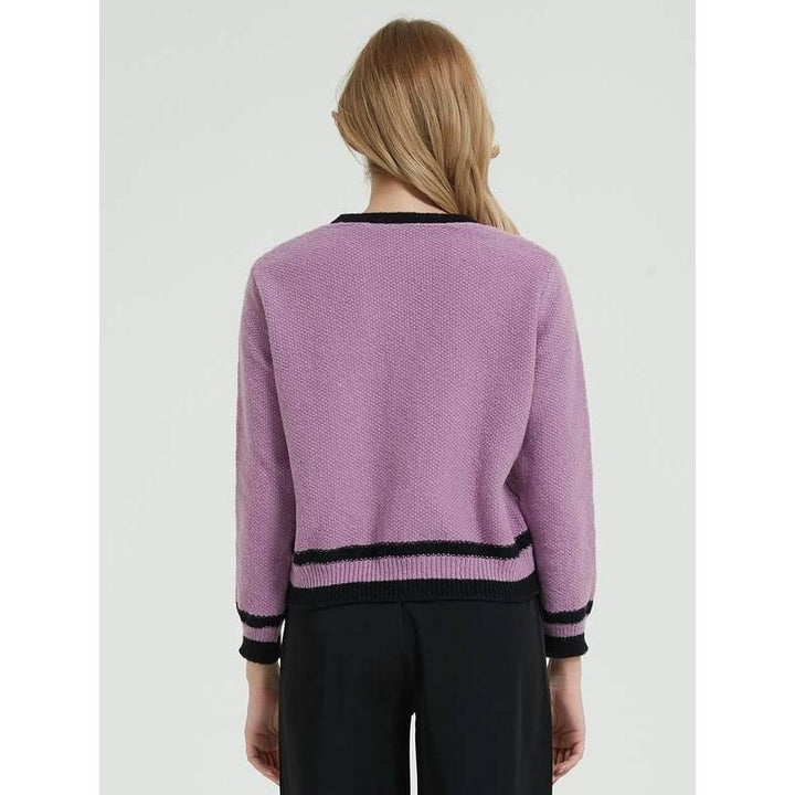 Chic Purple Knit Cardigan