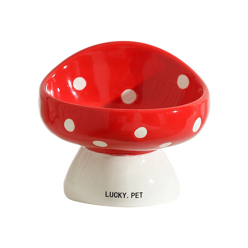 Cute Mushroom Shaped Ceramic Pet Bowl