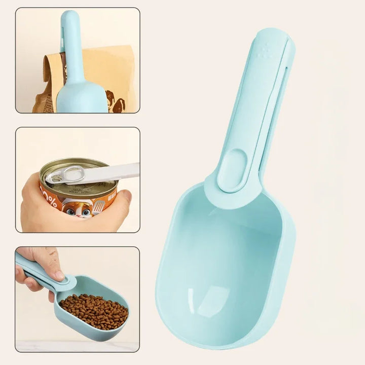 3-in-1 Multifunction Cat and Dog Food Scoop with Sealing Bag Clip