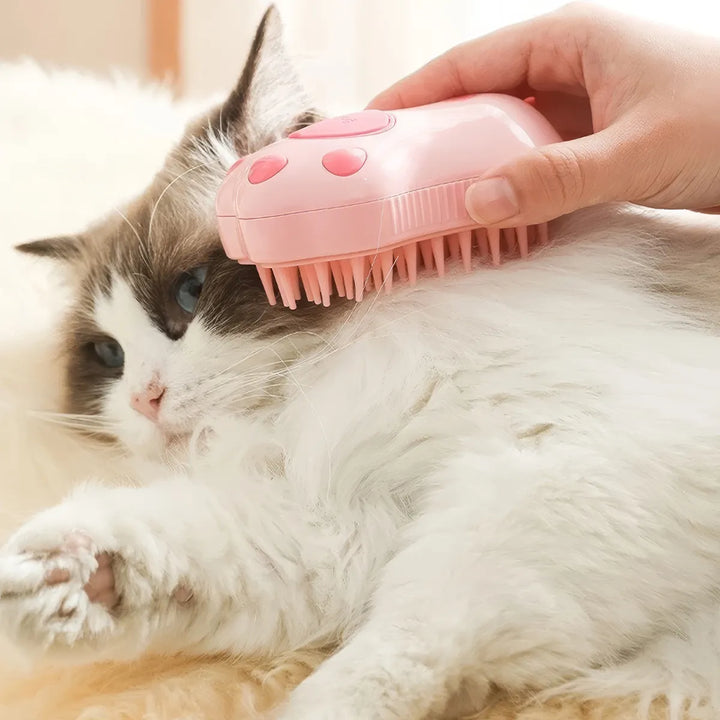 Steamy Massage Pet Grooming Brush with Electric Water Spray