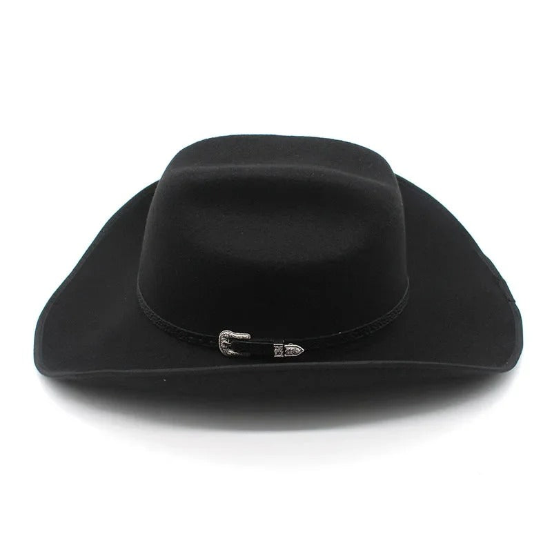 Black Roll Brim Fedora Cowboy Hat