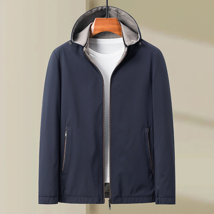 Straight Zipper Hooded Close Up Casual Coat