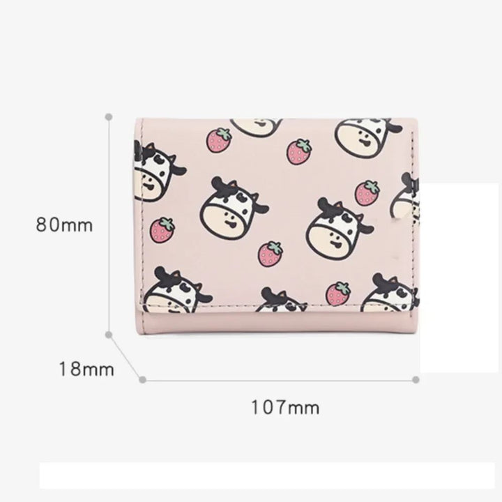 Chic Cow Print Tri-fold Women's Wallet