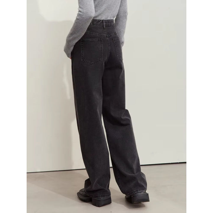 Minimalist Women's Wide-Leg Cotton Denim Pants