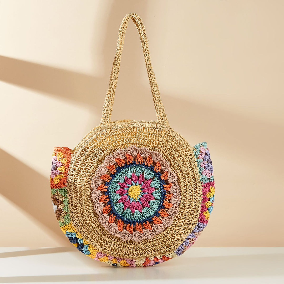 Colorful Woven Casual Beach Shoulder Bag