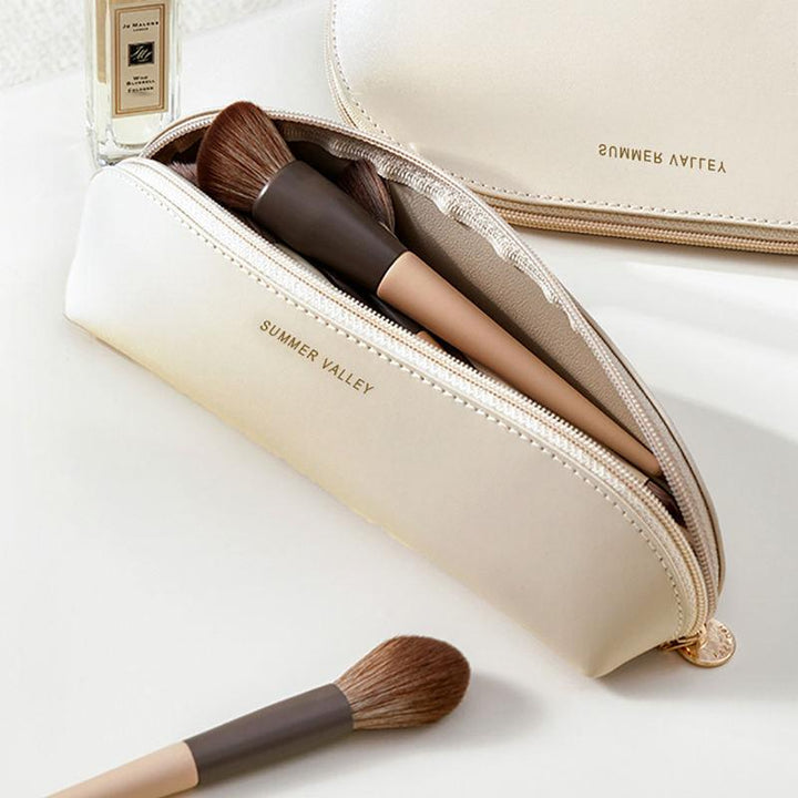 Portable PU Leather Makeup Brush Storage Bag