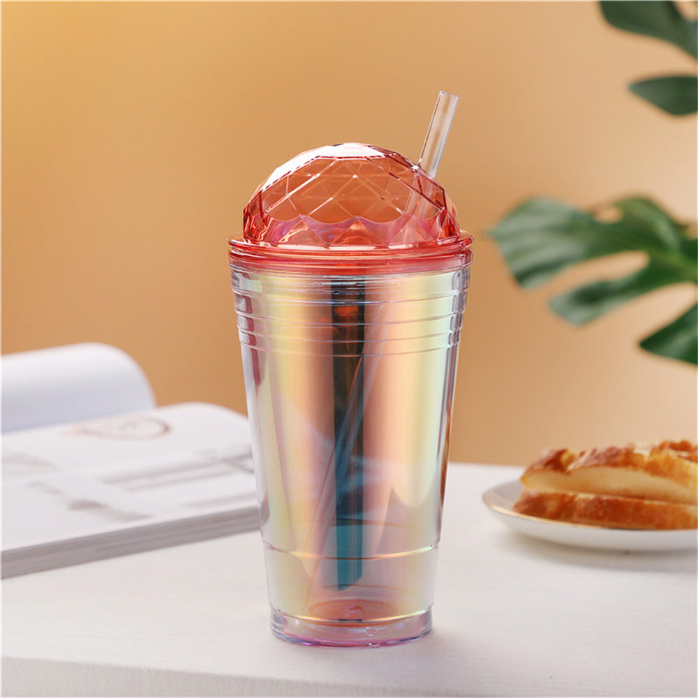 Colorful 560ml Double-Layer Straw Water Bottle for Kids