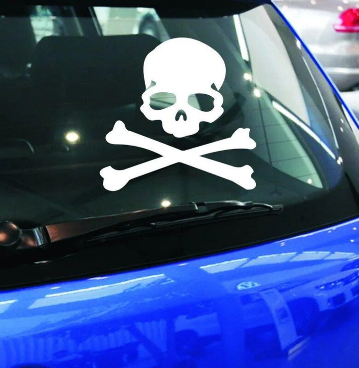 Reflective Skull & Crossbones Car Stickers for Fuel Cap and Mirrors