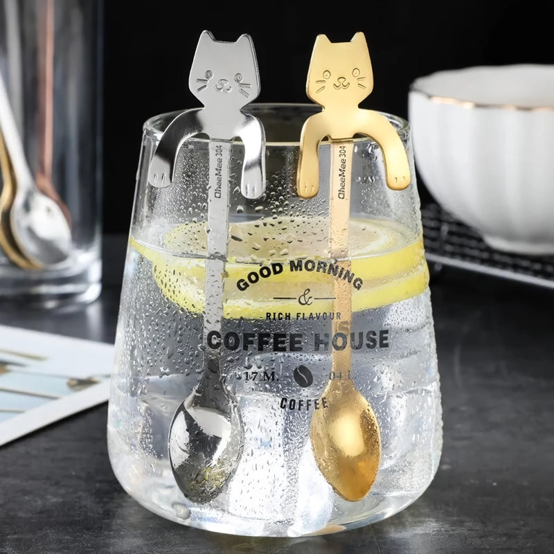 Cute Cat-Shaped Stainless Steel Teaspoon