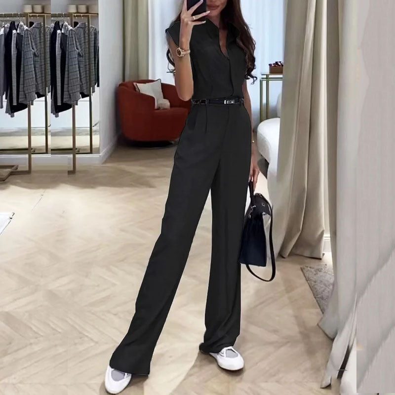 Summer New Fashion Sleeveless Top Loose Trousers Two-piece Set