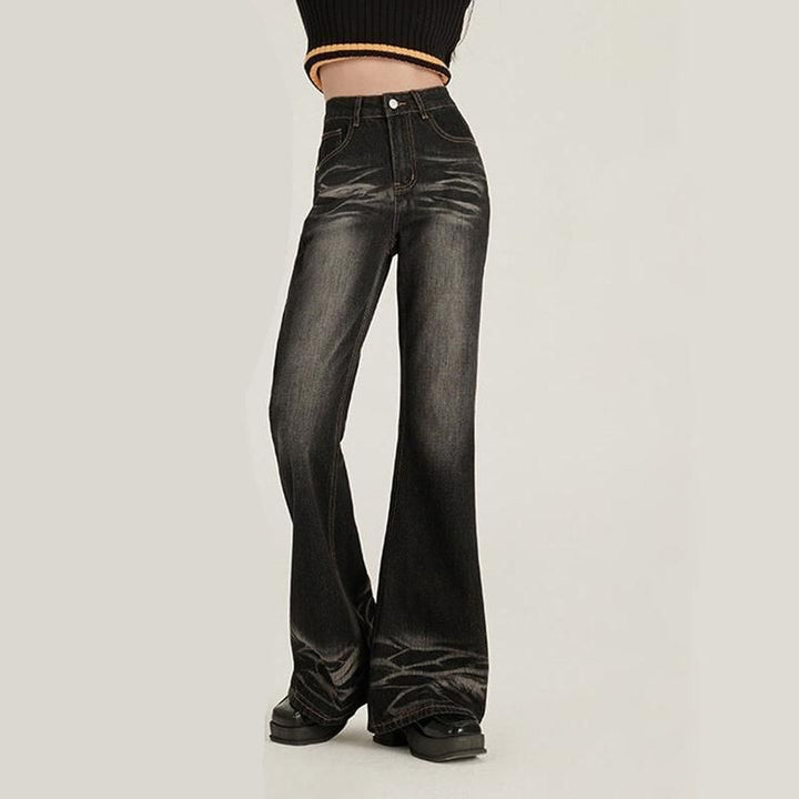 Trendy High-Waist Flare Jeans