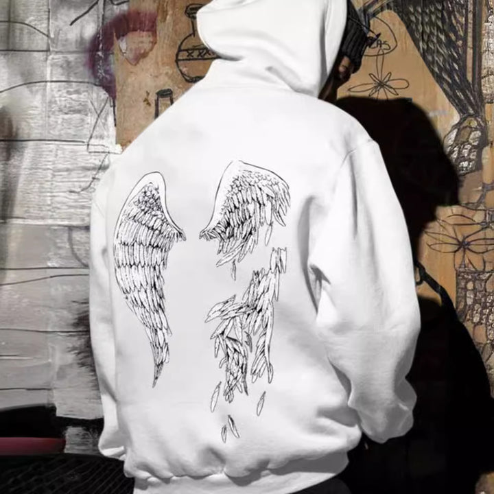 Dark Style Personalized Wings 3D Digital Printing Men's Hooded Sweater