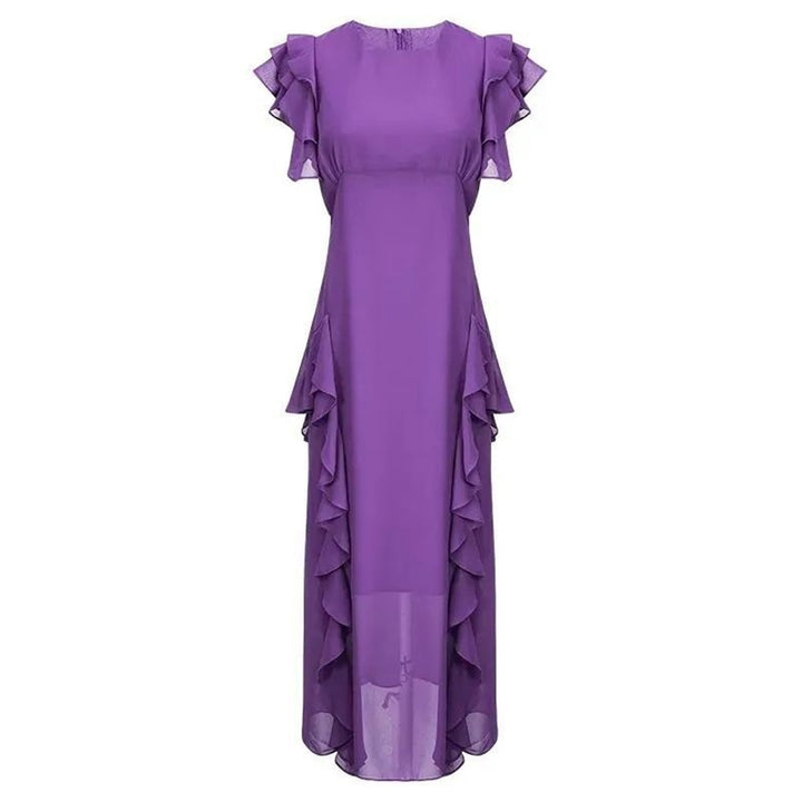 Women's Ruffled Waist Slimming Sheath Long Dress