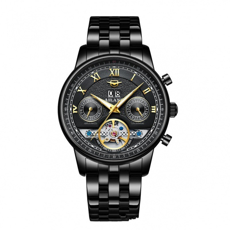 Automatic Mechanical Sun Moon Stars Business Men's Watch