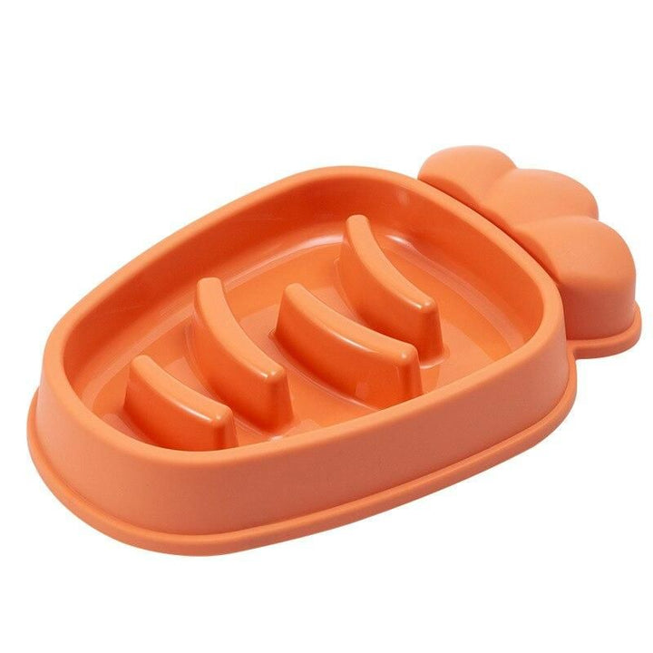 Carrot Design Anti-Choke Slow Feeder Bowl for Cats and Dogs