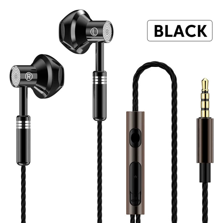 3.5mm Wired Sports Earphones with Microphone – Dynamic In-Ear Headphones for Active Lifestyles