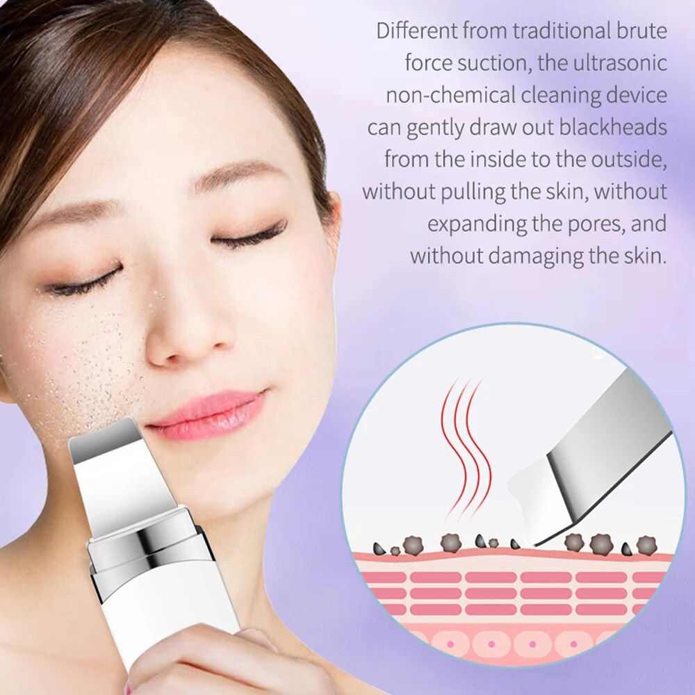 Ultrasonic Facial Scrubber: Deep Cleansing & Rejuvenation Spatula