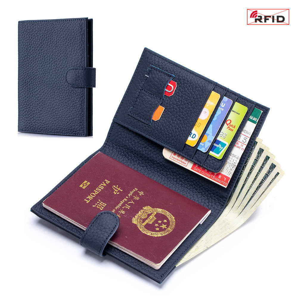 Leather Ultra-thin Passport Bag RFID Multifunctional