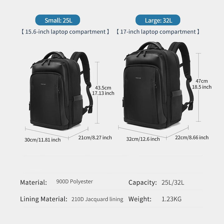 Durable Business Laptop Backpack with Double-Layer Zipper