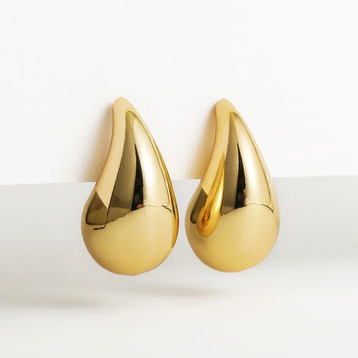 Chunky Gold-Plated Waterdrop Teardrop Earrings