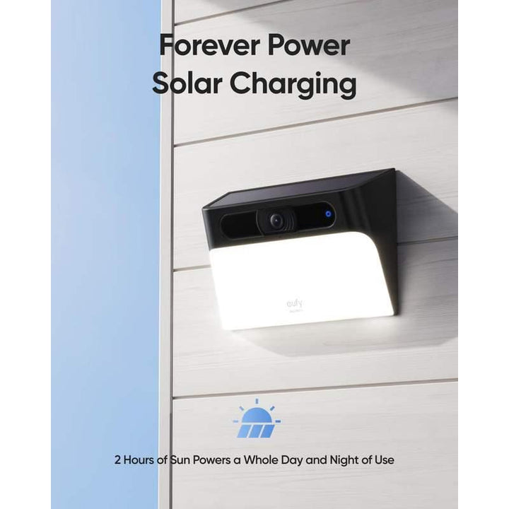 Solar-Powered 2K Wireless Outdoor Security Camera with Wall Light