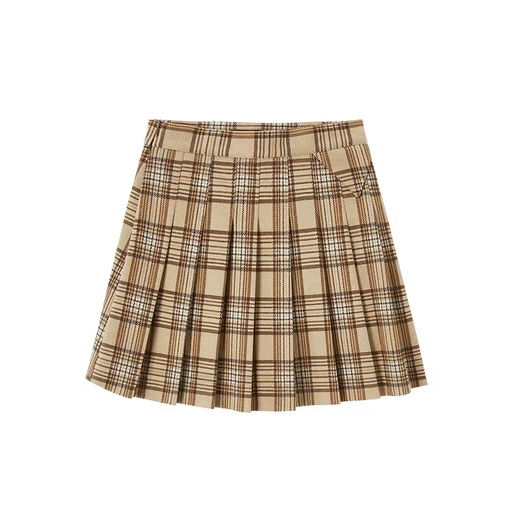 Asymmetrical Pleated Knee-Length Skirt