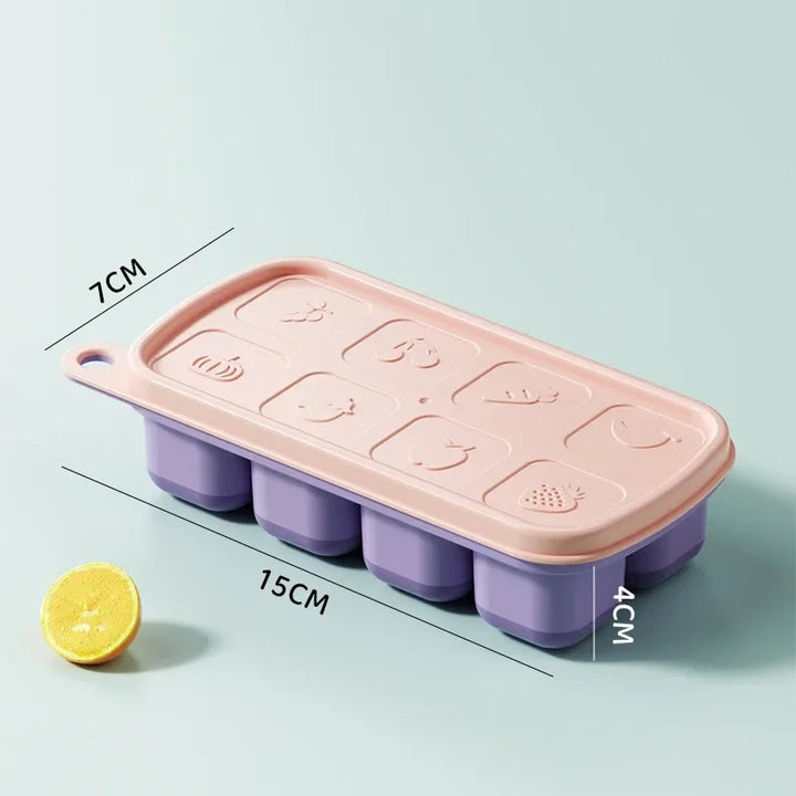 Compact Silicone Ice Cube Tray with Lid for Drinks and Cocktails