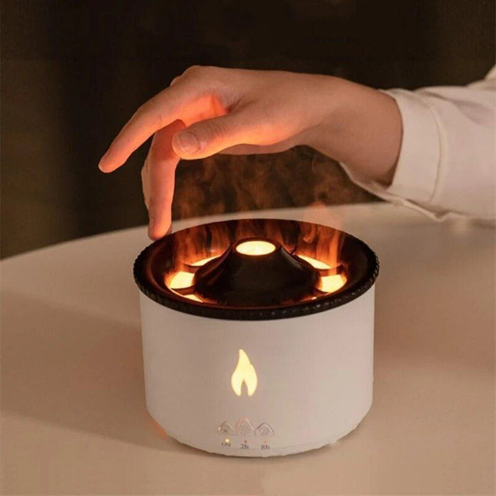 Volcano Eruption Aroma Diffuser & Air Humidifier with Flame Lamp Effect - Essential Oil Fragrance Machine for Home and Office