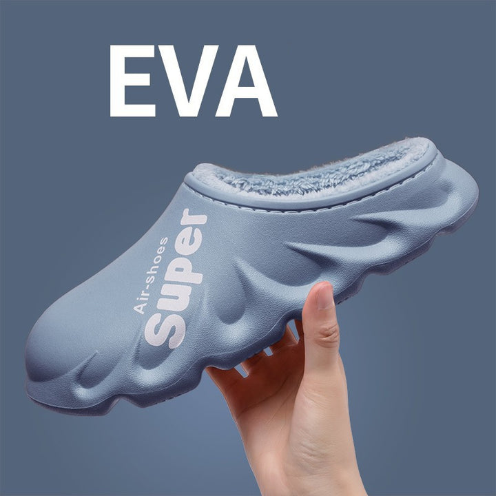 Home Slippers EVA Waterproof Warm Plush Indoor Shoes Couple Couple Shoes