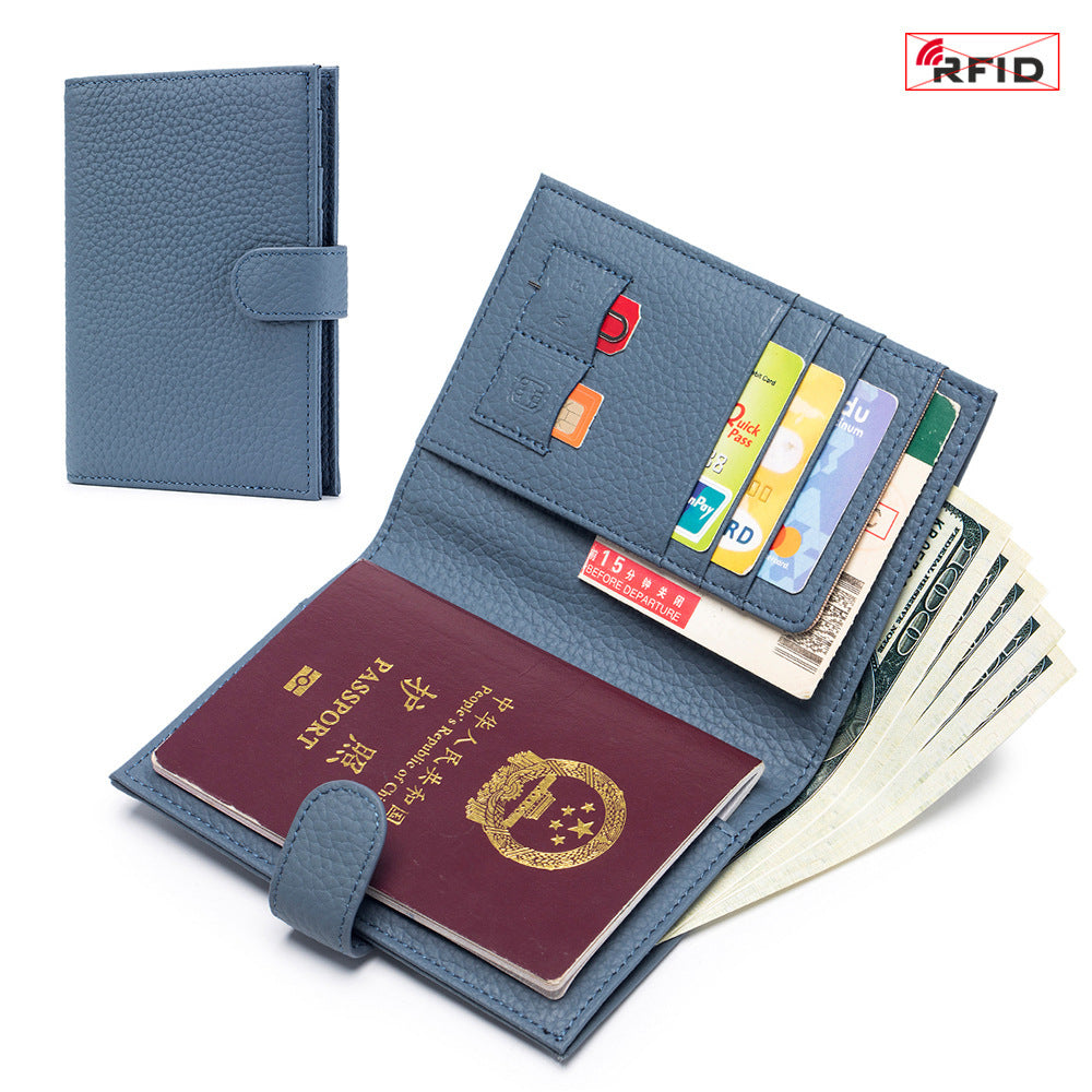 Leather Ultra-thin Passport Bag RFID Multifunctional