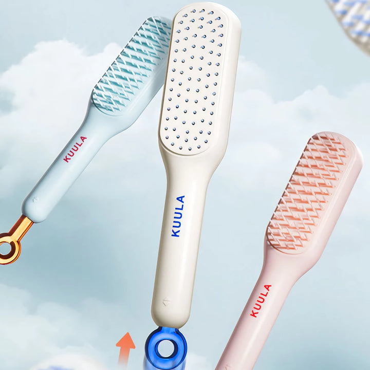 Telescopic Anti-Static Scalp Massage Comb: Self-Cleaning, for All Hair Types